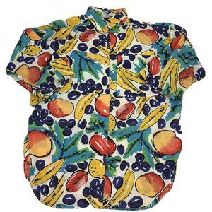 Ms Russ All Over Fruit Print Womens Button Up